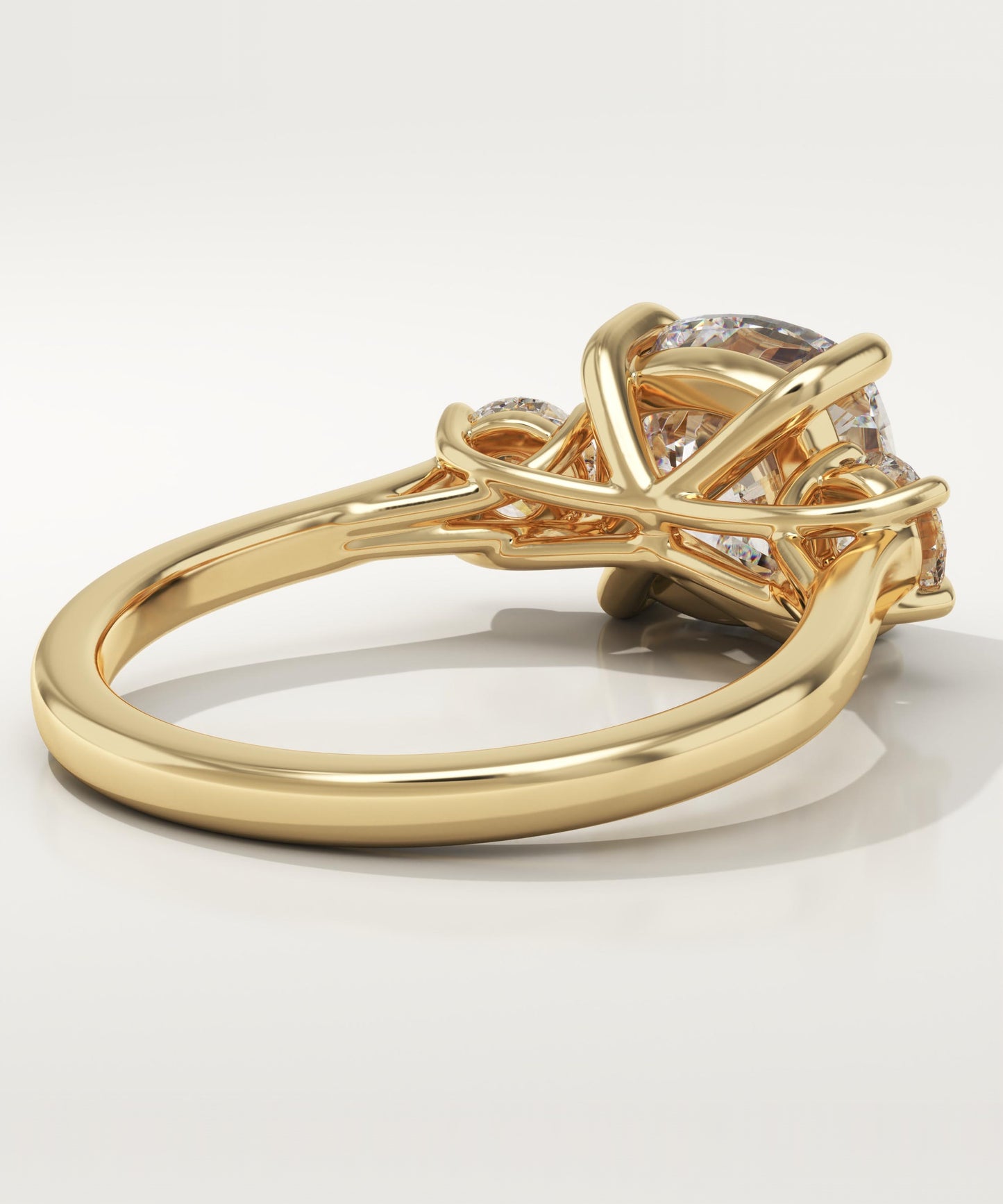 Cushion Cut Three Stone Lab-Grown Diamond Engagement Ring