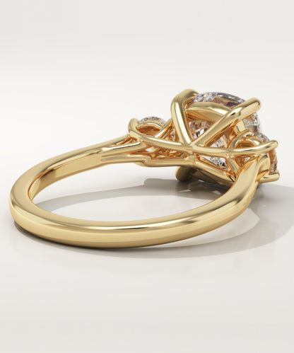 Cushion Cut Three Stone Lab-Grown Diamond Engagement Ring