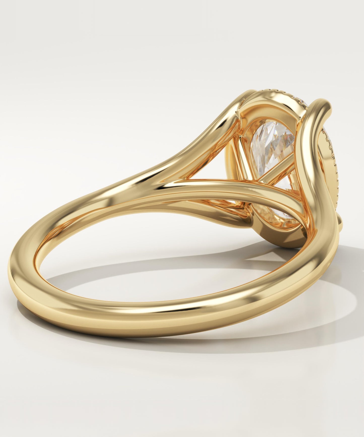 Oval Cut Split Shank Lab-Grown Diamond Engagement Ring