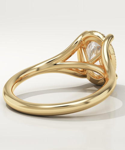 Oval Cut Split Shank Lab-Grown Diamond Engagement Ring