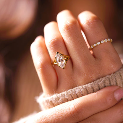Marquise Cut Split Shank Lab-Grown Diamond Engagement Ring