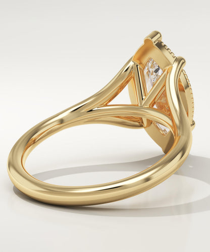 Marquise Cut Split Shank Lab-Grown Diamond Engagement Ring