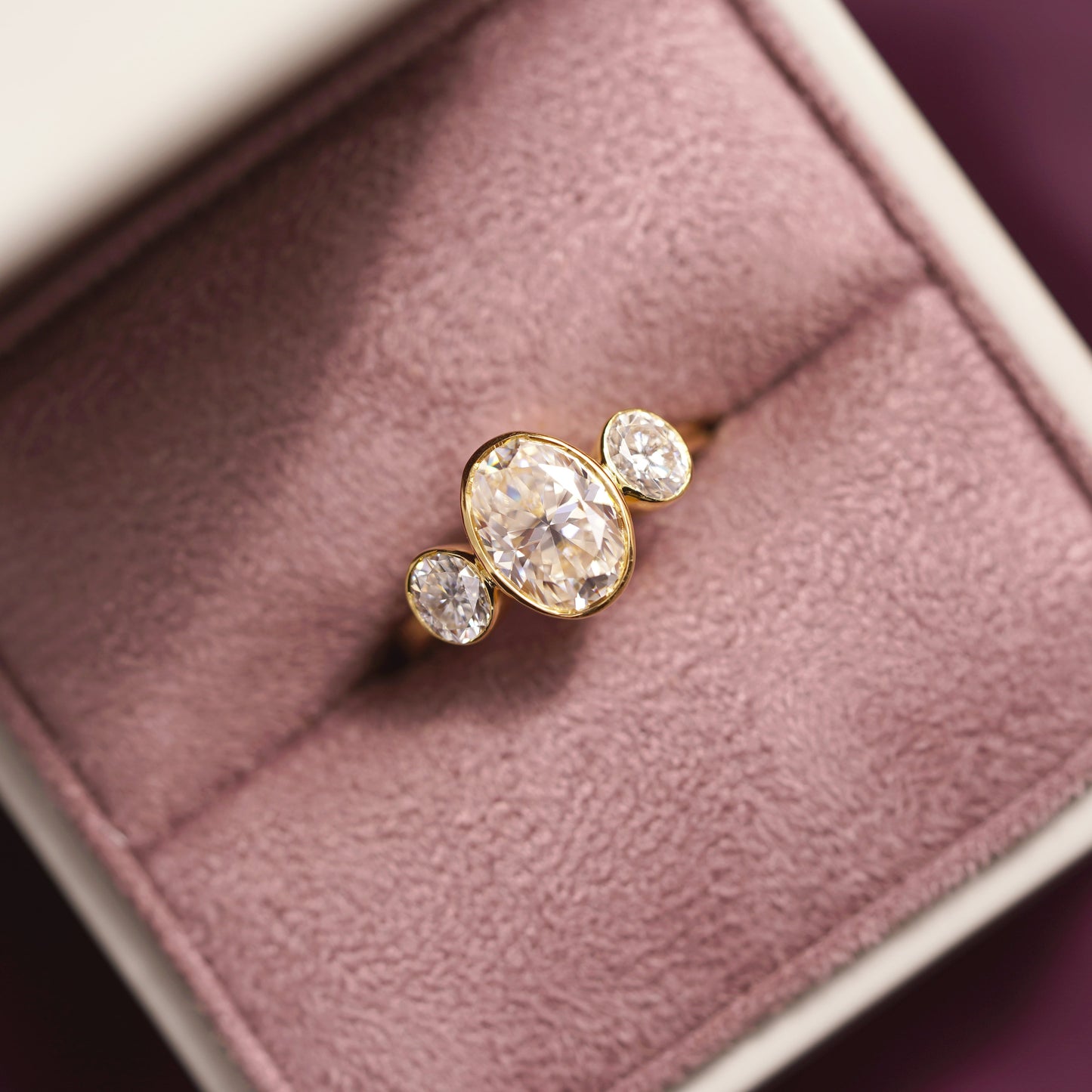 Oval Cut Three stone Lab-Grown Diamond Engagement Ring