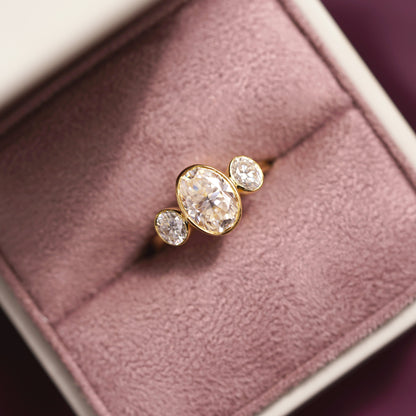 Oval Cut Three stone Lab-Grown Diamond Engagement Ring