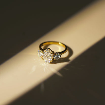 Oval Cut Three stone Lab-Grown Diamond Engagement Ring