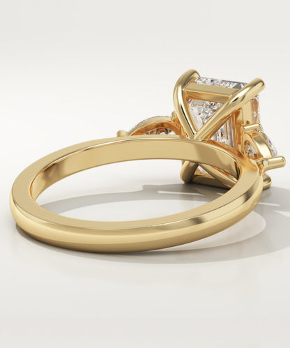 Emerald Cut Three Stone Lab-Grown Diamond Engagement Ring
