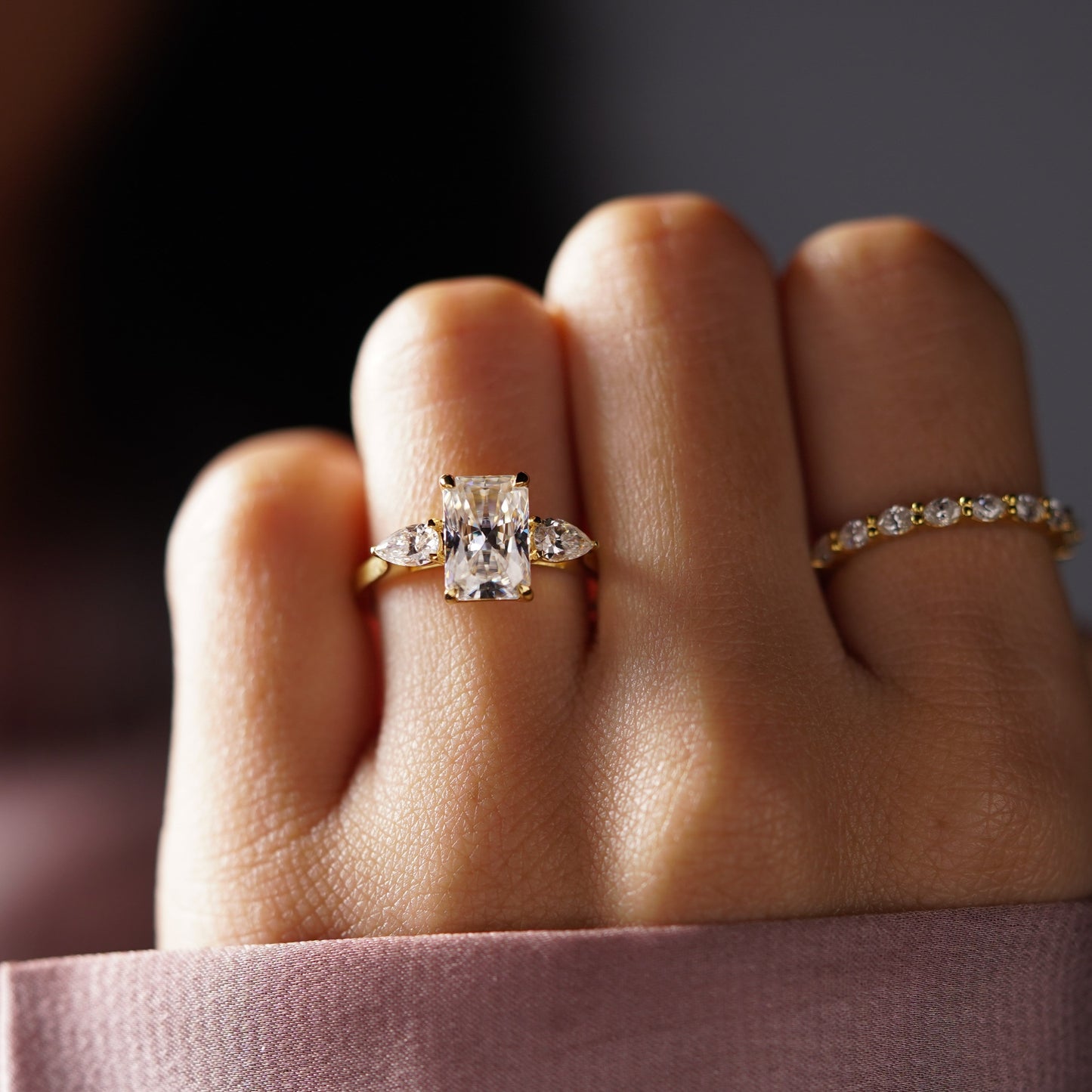 Radiant Cut Three Stone Lab-Grown Diamond Engagement Ring