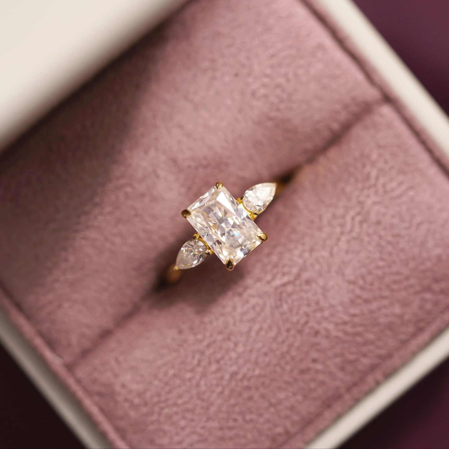 Radiant Cut Three Stone Lab-Grown Diamond Engagement Ring