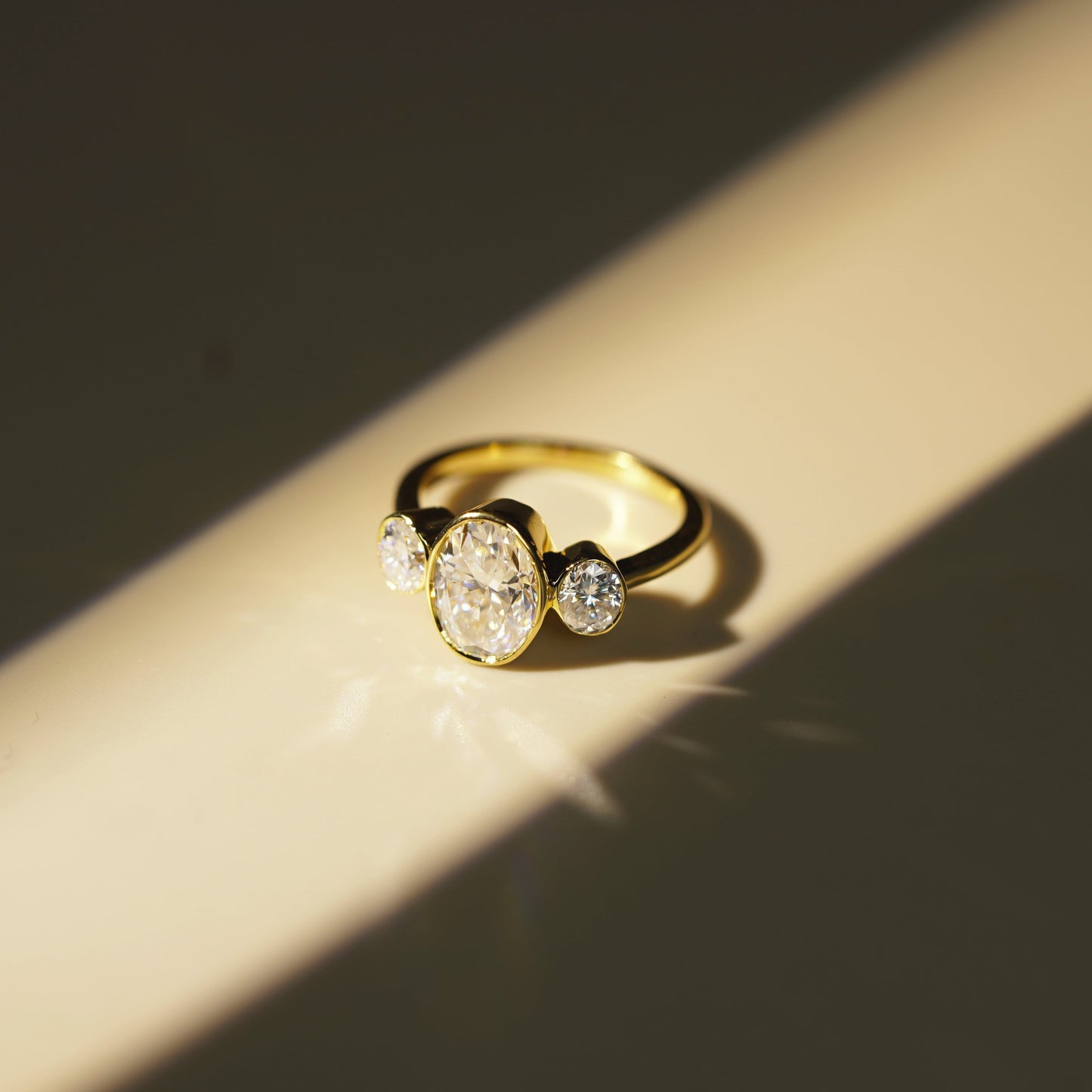 Oval Cut Three Stone Lab-Grown Diamond Engagement Ring
