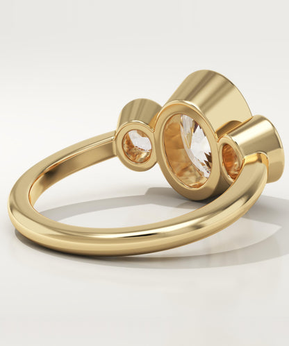 Oval Cut Three Stone Lab-Grown Diamond Engagement Ring