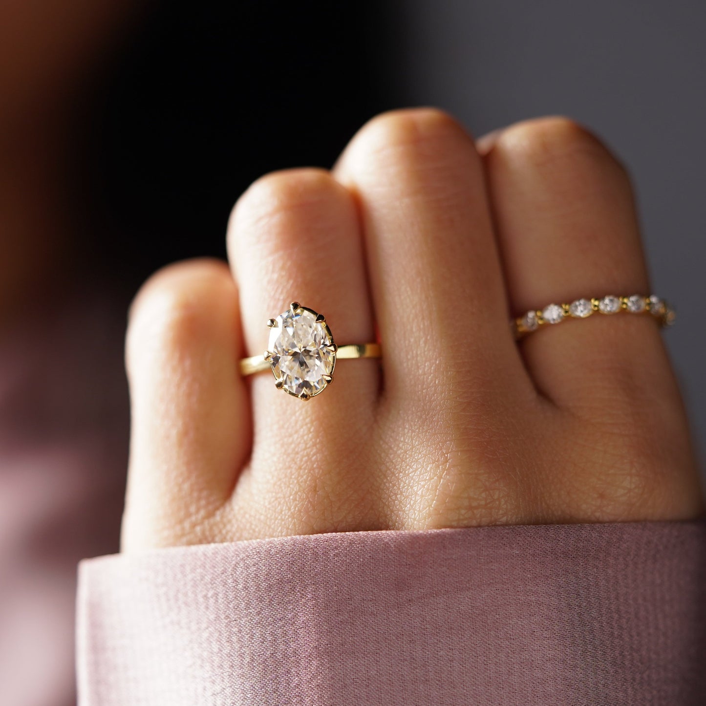Oval Cut Solitaire Lab-Grown Diamond Engagement Ring