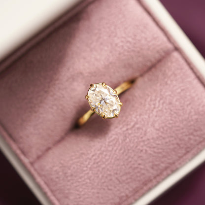 Oval Cut Solitaire Lab-Grown Diamond Engagement Ring