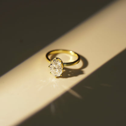 Oval Cut Solitaire Lab-Grown Diamond Engagement Ring