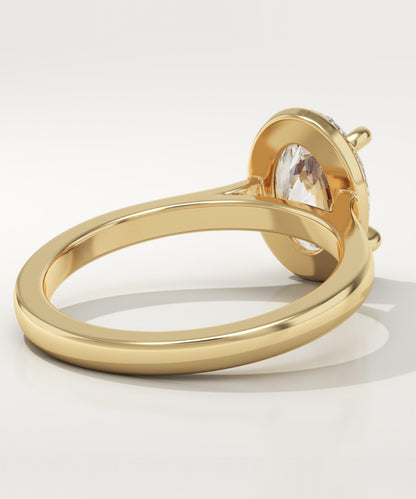 Oval Cut Solitaire Cathedral Lab-Grown Diamond Engagement Ring