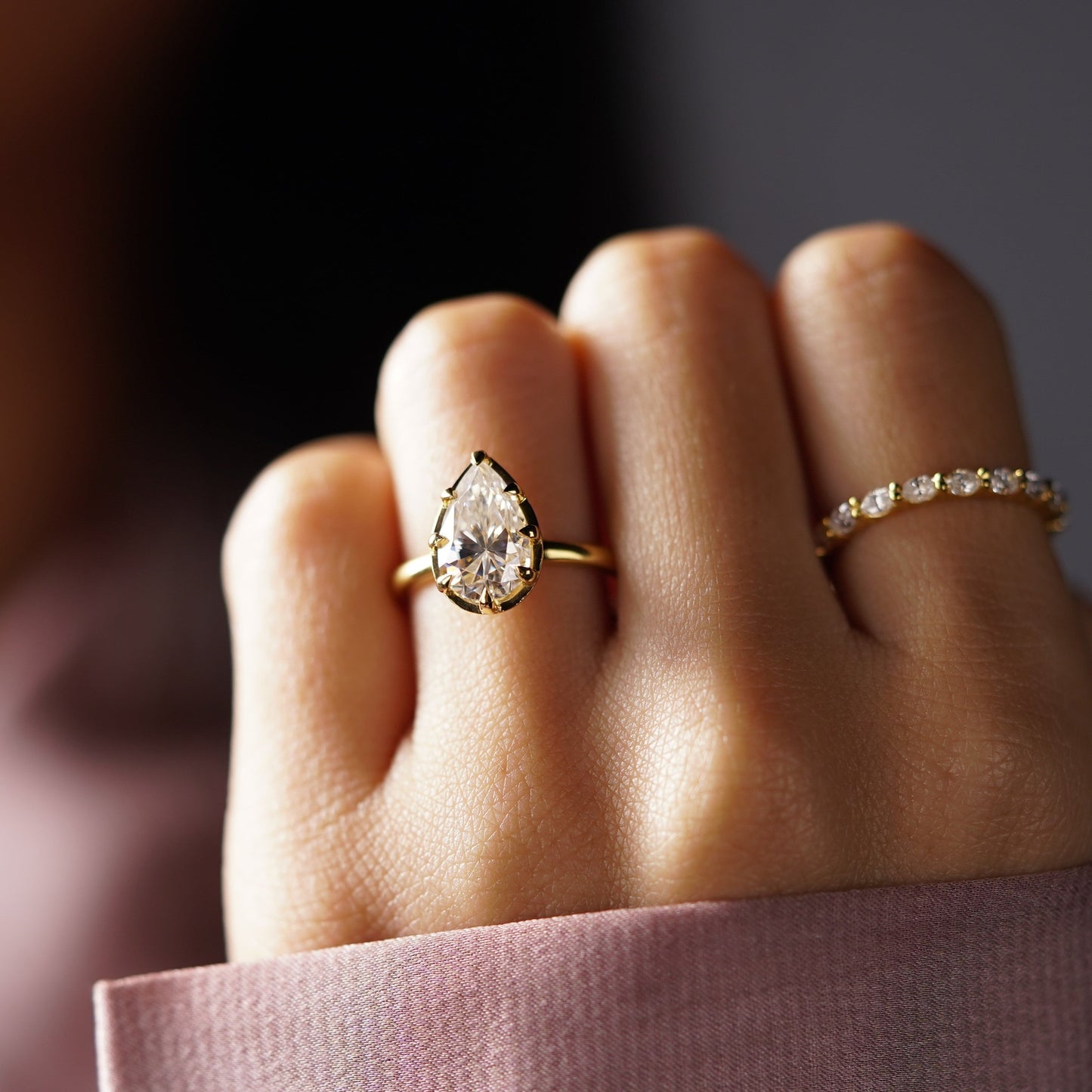 Pear Cut Solitaire Lab-Grown Diamond Engagement Ring