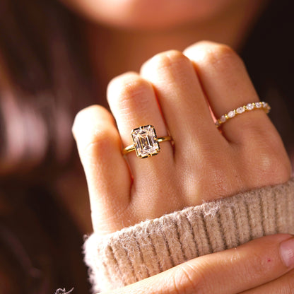Emerald Cut Solitaire Lab-Grown Diamond Engagement Ring