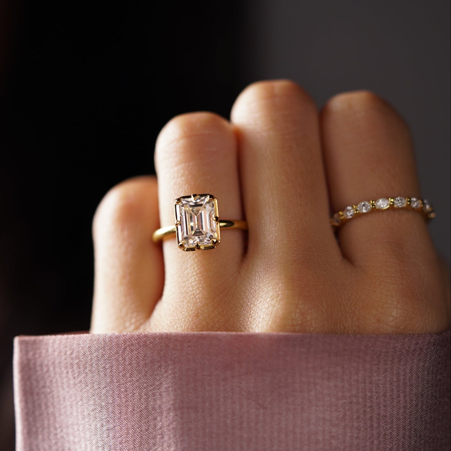 Emerald Cut Solitaire Lab-Grown Diamond Engagement Ring