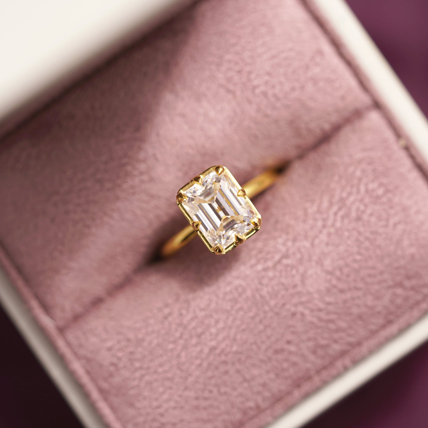Emerald Cut Solitaire Lab-Grown Diamond Engagement Ring