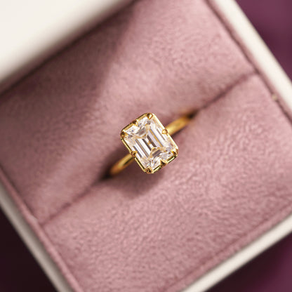 Emerald Cut Solitaire Lab-Grown Diamond Engagement Ring