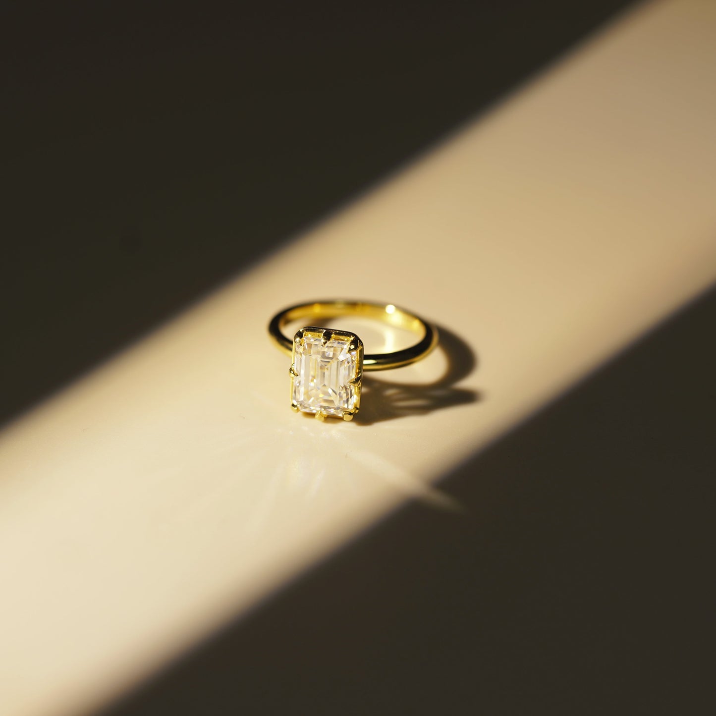 Emerald Cut Solitaire Lab-Grown Diamond Engagement Ring