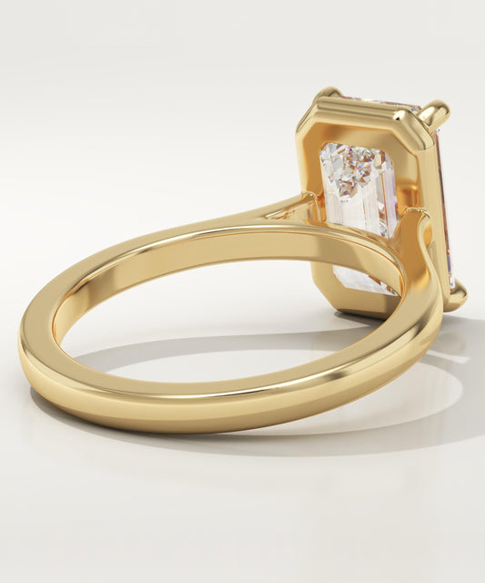 Emerald Cut Solitaire Cathedral Lab-Grown Diamond Engagement Ring