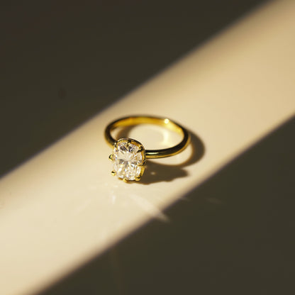 Elongated Cushion Cut Solitaire Lab-Grown Diamond Engagement Ring