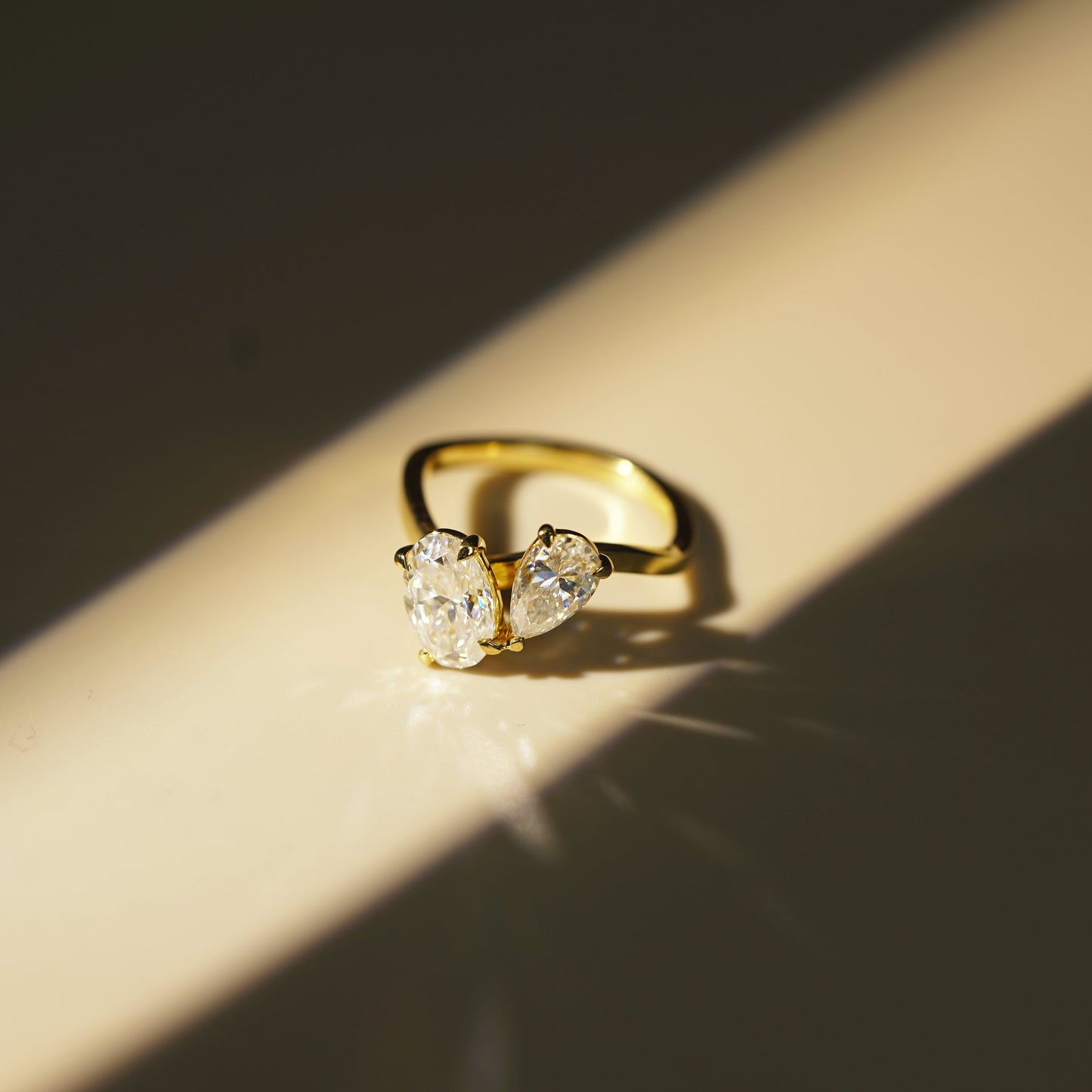 2.25 TCW Oval & Pear Cut Toi Et Moi Lab-Grown Diamond Engagement Ring