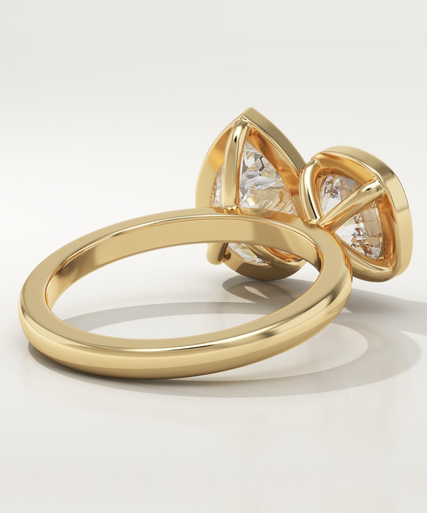 3.5 TCW Cushion & Pear Cut Toi Et Moi Lab-Grown Diamond Engagement Ring