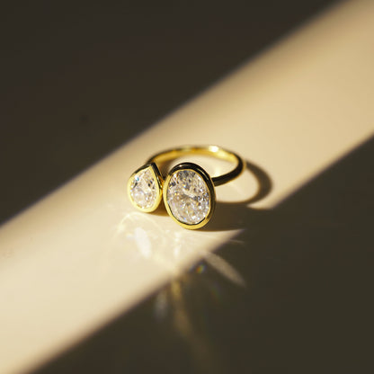 4.25 TCW Oval & Pear Cut Toi Et Moi Lab-Grown Diamond Engagement Ring