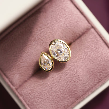 4.25 TCW Oval & Pear Cut Toi Et Moi Lab-Grown Diamond Engagement Ring