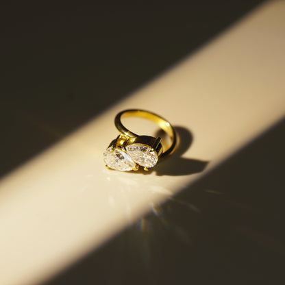 3.5 TCW Pear Cut Toi Et Moi Lab-Grown Diamond Engagement Ring