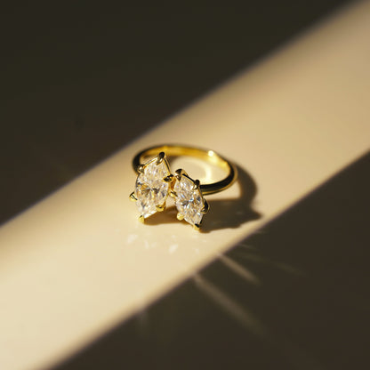 2.25 TCW Marquise Cut Toi Et Moi Lab-Grown Diamond Engagement Ring