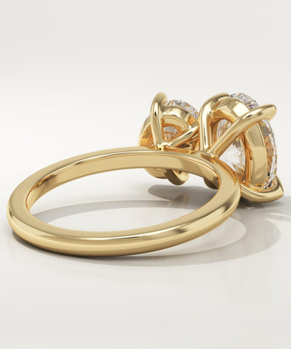3.5 TCW Oval Cut Toi Et Moi Lab-Grown Diamond Engagement Ring