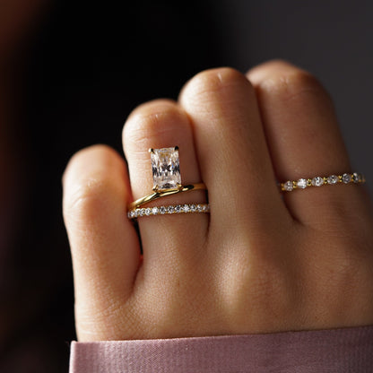 Radiant Cut Pave Lab-Grown Diamond Engagement Ring