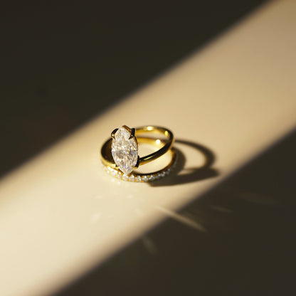 Marquise Cut Pave Lab-Grown Diamond Engagement Ring