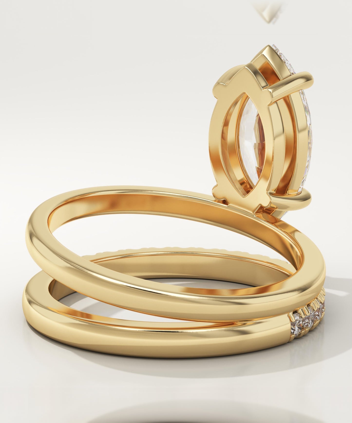 Marquise Cut Pave Lab-Grown Diamond Engagement Ring