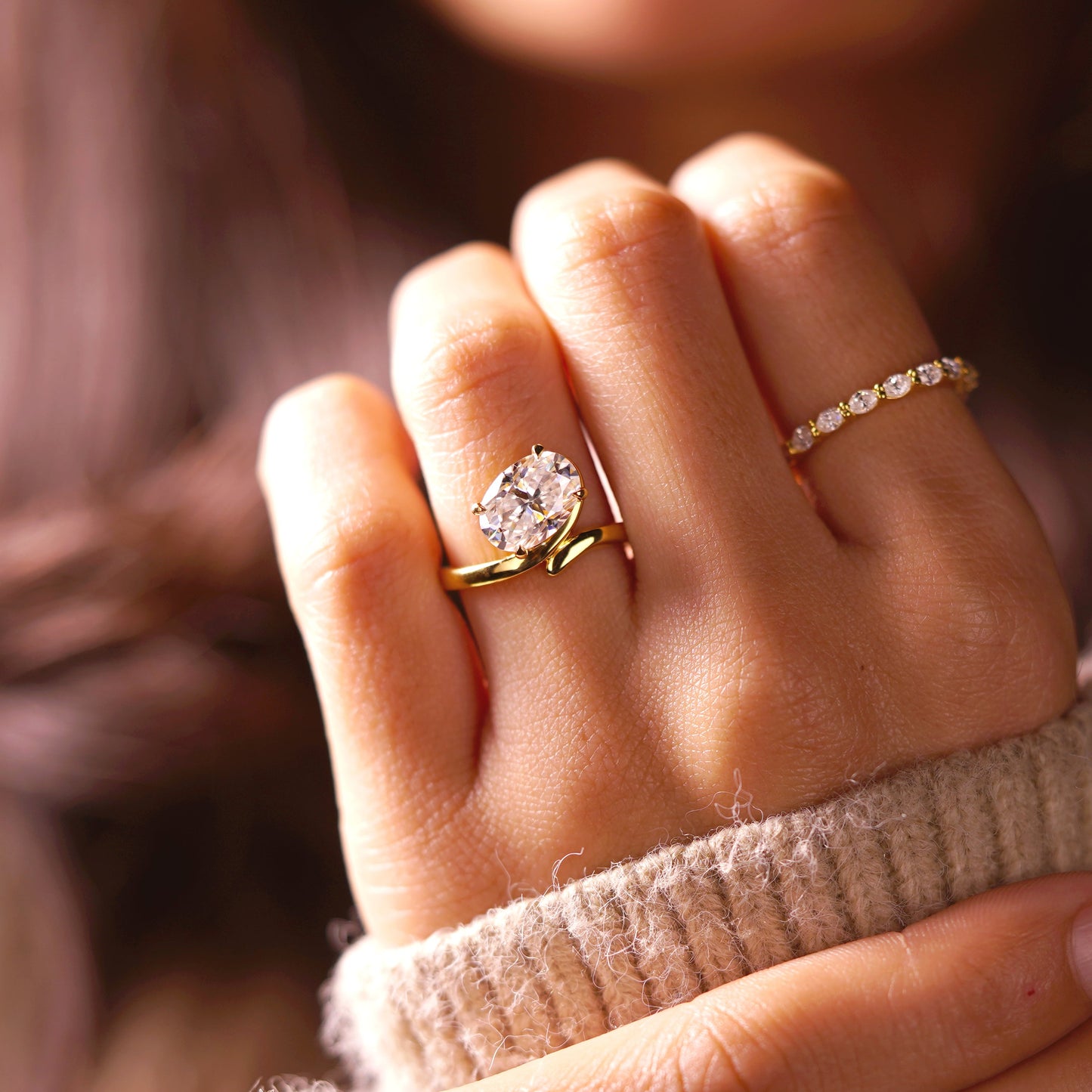 Oval Cut Solitaire Lab-Grown Diamond Engagement Ring