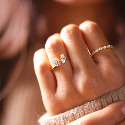 1.25 TCW Oval & Marquise Cut Toi Et Moi Lab-Grown Diamond Engagement Ring