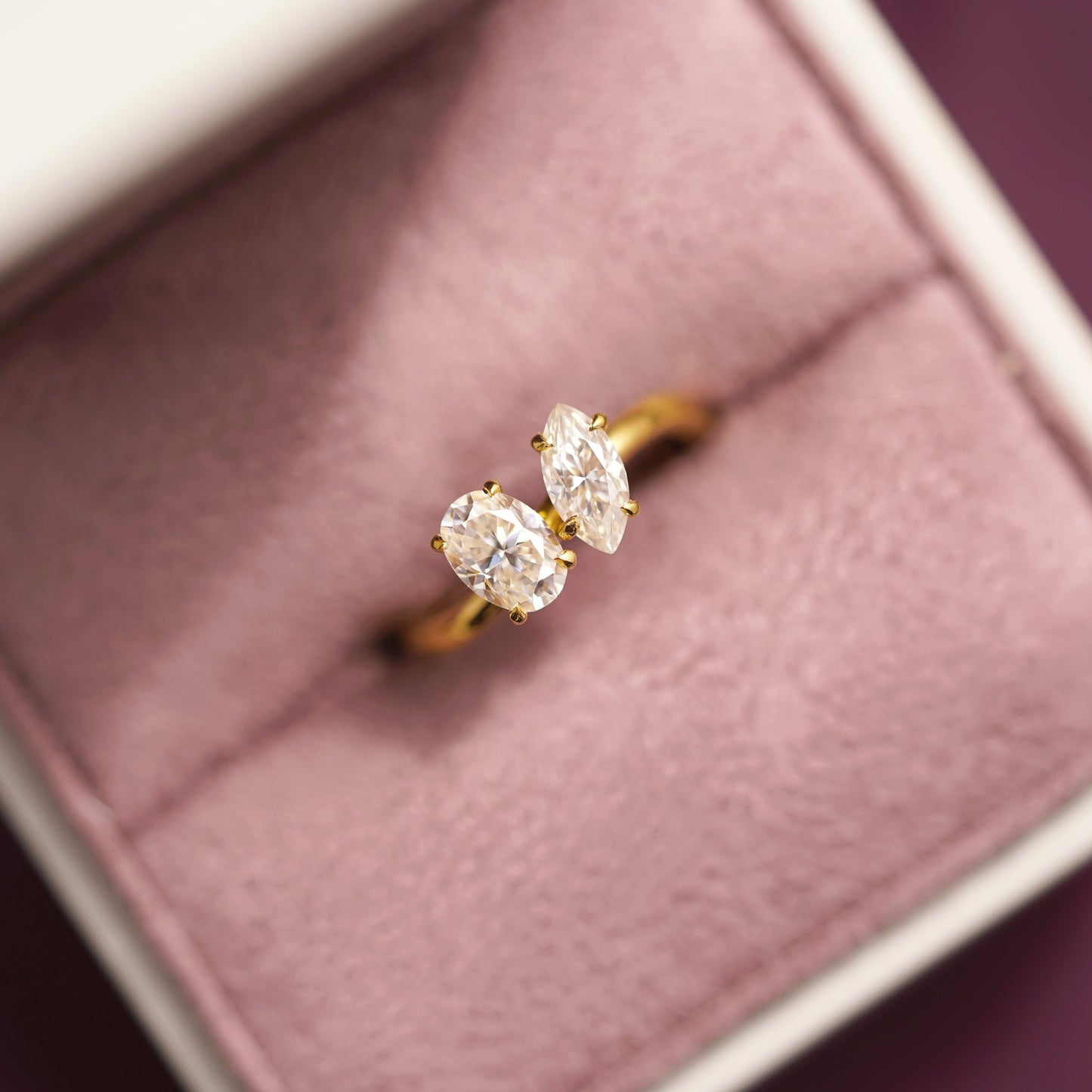 1.25 TCW Oval & Marquise Cut Toi Et Moi Lab-Grown Diamond Engagement Ring
