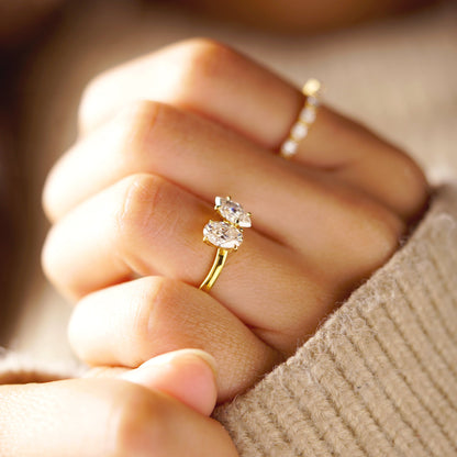1.25 TCW Oval & Marquise Cut Toi Et Moi Lab-Grown Diamond Engagement Ring