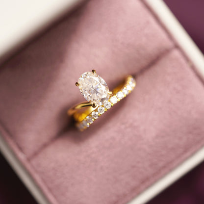 Oval Cut Pave Lab-Grown Diamond Engagement Ring