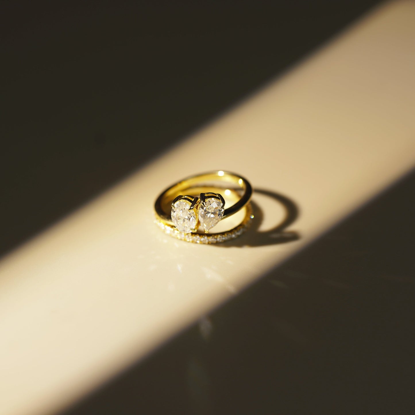 1.5 TCW Oval & Pear Cut Toi Et Moi Pave Lab-Grown Diamond Engagement Ring