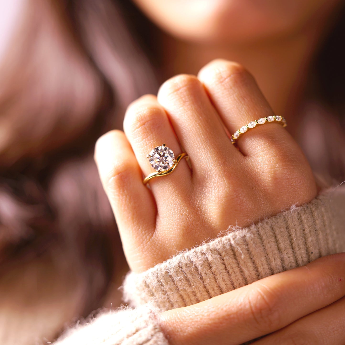 Round Cut Solitaire Lab-Grown Diamond Engagement Ring