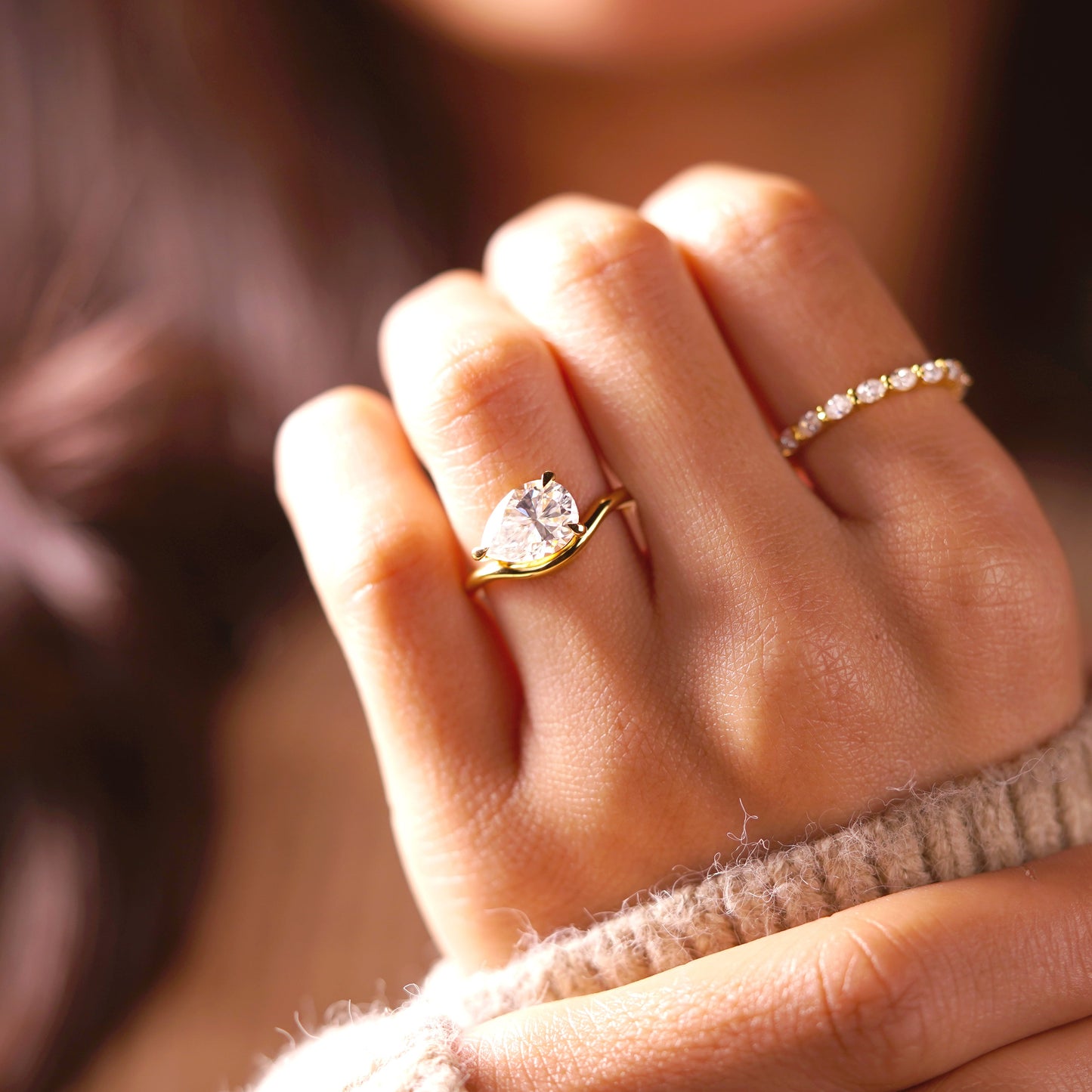 Pear Cut Solitaire Lab-Grown Diamond Engagement Ring