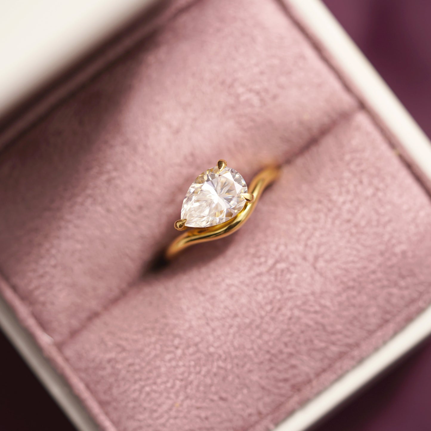 Pear Cut Solitaire Lab-Grown Diamond Engagement Ring