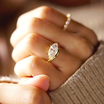Marquise Cut Solitaire Lab-Grown Diamond Engagement Ring