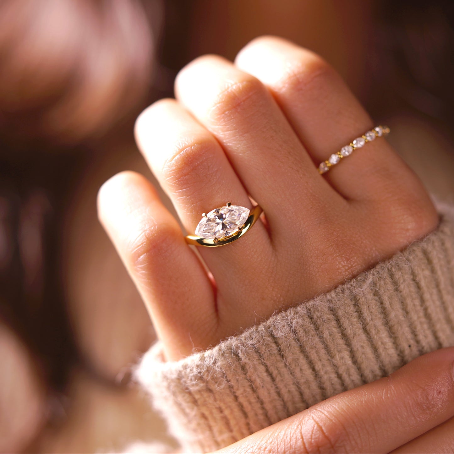Marquise Cut Solitaire Lab-Grown Diamond Engagement Ring