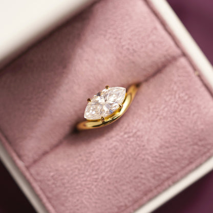 Marquise Cut Solitaire Lab-Grown Diamond Engagement Ring