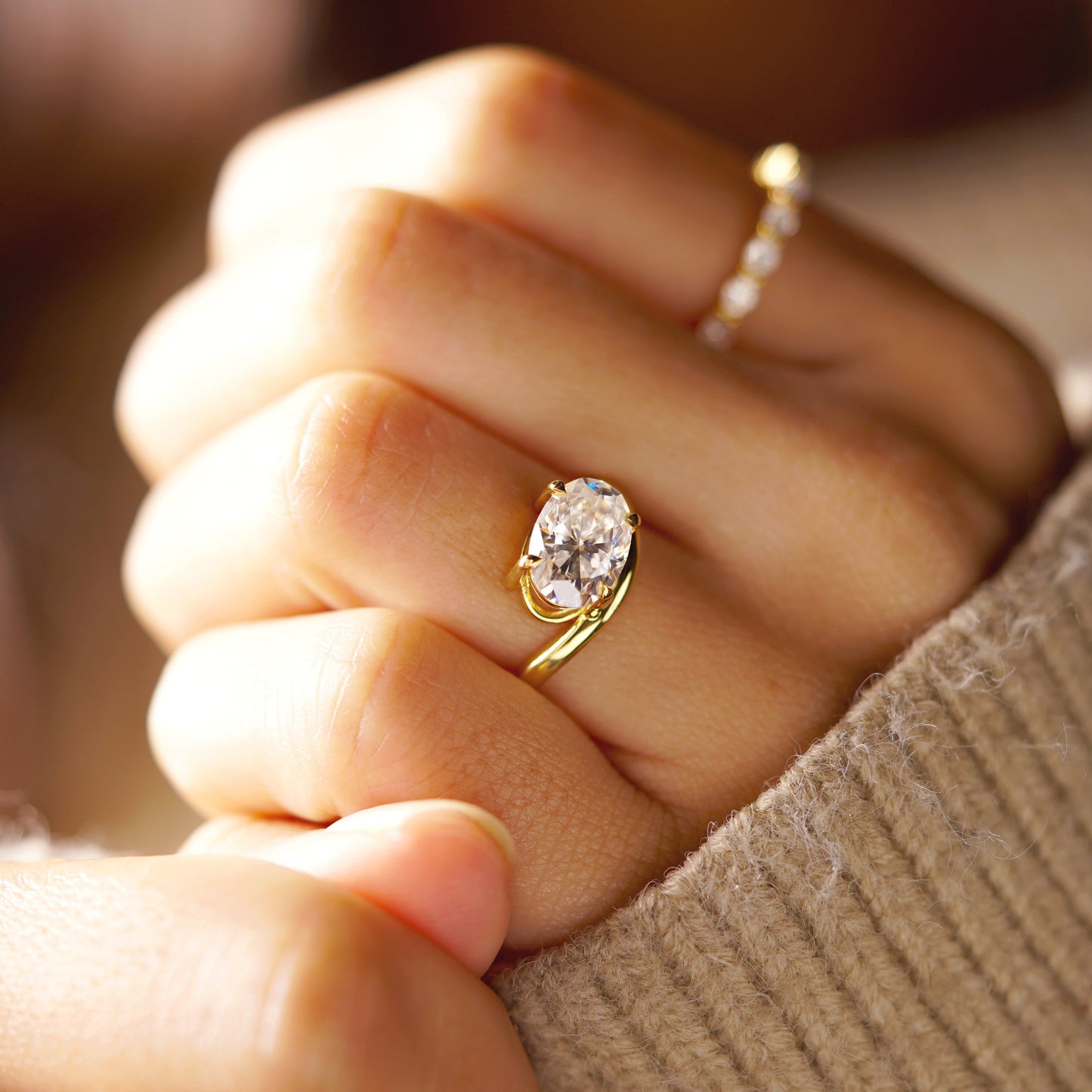 Oval Cut Solitaire Lab-Grown Diamond Engagement Ring
