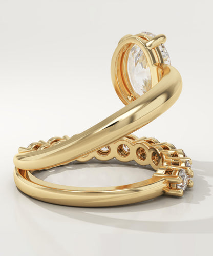 Oval Cut Pave Lab-Grown Diamond Engagement Ring